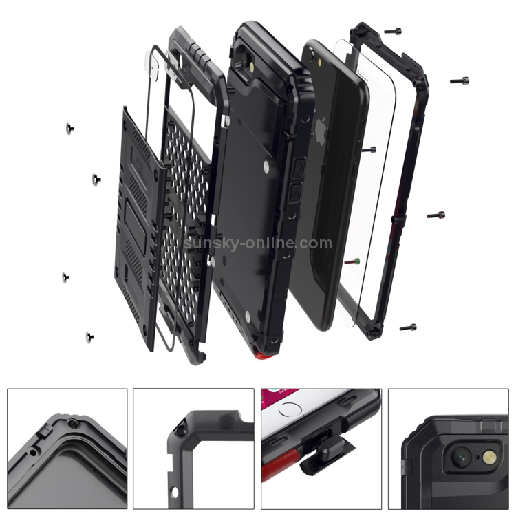 Waterproof Dustproof Shockproof Zinc Alloy + Silicone Case for iPhone 6 & 6s (Black) Waterproof Dustproof Shockproof Zinc Alloy + Silicone Case for iPhone 6 & 6s (Black)