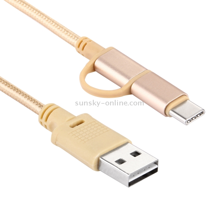 1m 3 in 1 Woven Style 8 Pin & USB-C / Type-C 3.1 & Micro USB to USB 2.0 Data / Charging Cable 1m 3 in 1 Woven Style 8 Pin & USB-C / Type-C 3.1 & Micro USB to USB 2.0 Data / Charging Cable