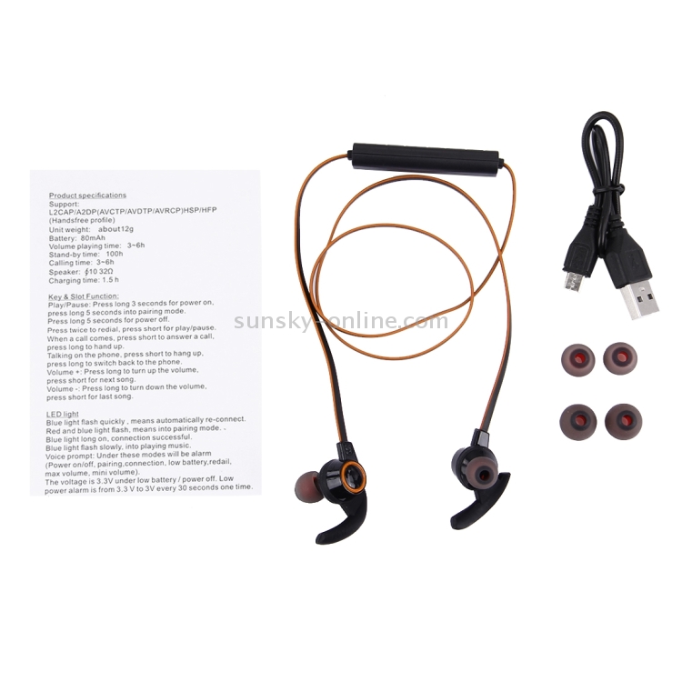 AMW-810 Bluetooth 4.1 Stereo Wireless In-ear Sports Earphone Headphone with Microphone, Bluetooth Distance: 10m AMW-810 Bluetooth 4.1 Stereo Wireless In-ear Sports Earphone Headphone with Microphone, Bluetooth Distance: 10m