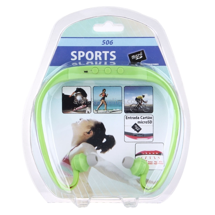 506 Life Waterproof Sweatproof Stereo Wireless Sports Earbud Earphone In-ear Headphone Headset with Micro SD Card Slot