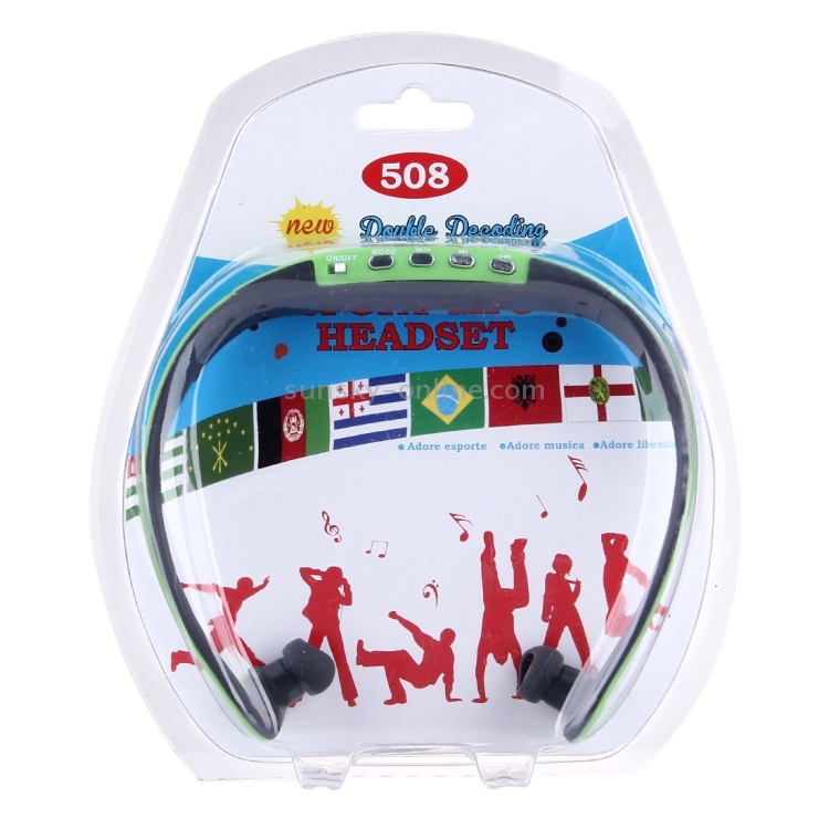 508 Life Waterproof Sweatproof Stereo Wireless Sports Earbud Earphone In-ear Headphone Headset with Micro SD Card Slot