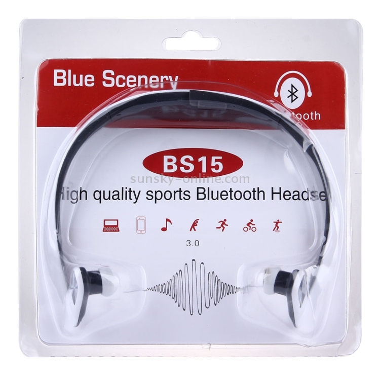 Casque Bluetooth Sport blanc pour les smartphone et iPad ordinateur  portable MP3 ou d'autres périphériques audio imperméable à l'eau sans fil  stéréo
