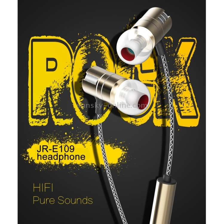 JOYROOM JR-E109 3.5mm In-Ear Bass Metal Wire Control Earphone with Mic & 3 Size Earmuffs JOYROOM JR-E109 3.5mm In-Ear Bass Metal Wire Control Earphone with Mic & 3 Size Earmuffs
