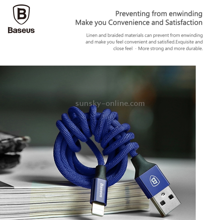 Baseus 1.8m 2A Yiven Cable Woven Style Metal Head 8 Pin to USB Data Sync Charging Cable for iPhone & iPad & iPod(Dark Blue) Baseus 1.8m 2A Yiven Cable Woven Style Metal Head 8 Pin to USB Data Sync Charging Cable for iPhone & iPad & iPod(Dark Blue)