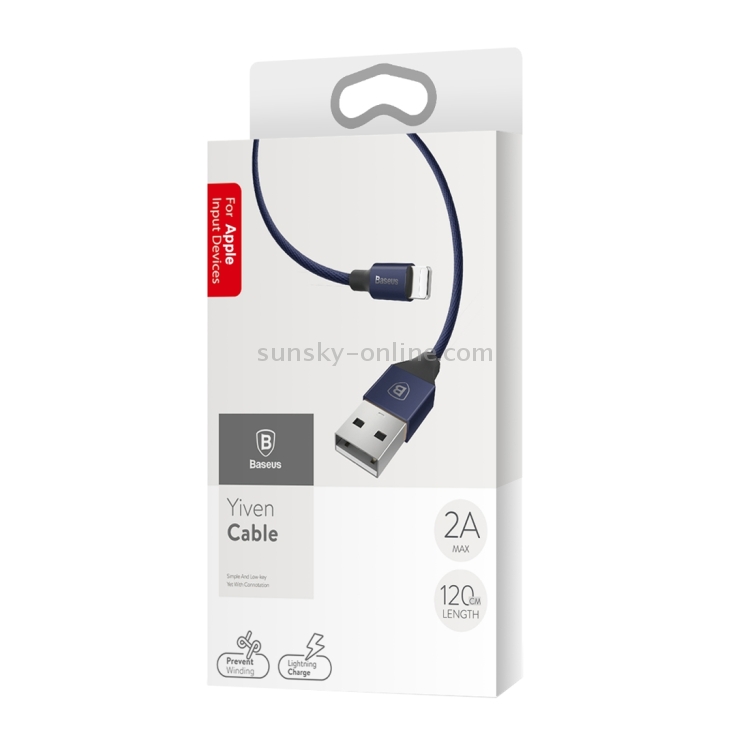 Baseus 1.8m 2A Yiven Cable Woven Style Metal Head 8 Pin to USB Data Sync Charging Cable for iPhone & iPad & iPod(Dark Blue) Baseus 1.8m 2A Yiven Cable Woven Style Metal Head 8 Pin to USB Data Sync Charging Cable for iPhone & iPad & iPod(Dark Blue)