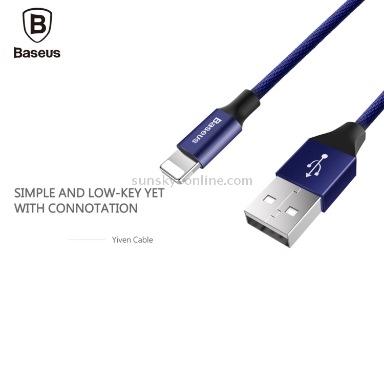 Baseus 1.8m 2A Yiven Cable Woven Style Metal Head 8 Pin to USB Data Sync Charging Cable for iPhone & iPad & iPod(Dark Blue) Baseus 1.8m 2A Yiven Cable Woven Style Metal Head 8 Pin to USB Data Sync Charging Cable for iPhone & iPad & iPod(Dark Blue)