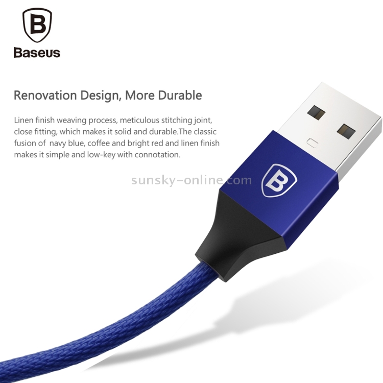 Baseus 1.8m 2A Yiven Cable Woven Style Metal Head 8 Pin to USB Data Sync Charging Cable for iPhone & iPad & iPod(Dark Blue) Baseus 1.8m 2A Yiven Cable Woven Style Metal Head 8 Pin to USB Data Sync Charging Cable for iPhone & iPad & iPod(Dark Blue)