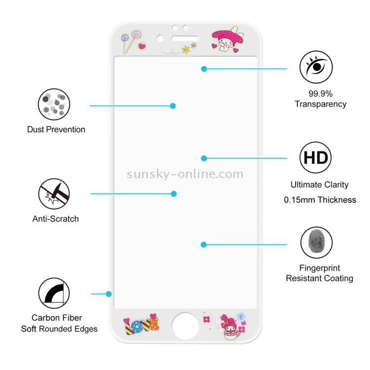 ENKAY Hat-Prince for iPhone 6 & 6s Rabbit Pattern 0.15mm Ultra-thin 9H Surface Hardness 3D Explosion-proof Full Screen Carbon Fiber Soft Edges Tempered Glass Screen Film ENKAY Hat-Prince for iPhone 6 & 6s Rabbit Pattern 0.15mm Ultra-thin 9H Surface Hardness 3D Explosion-proof Full Screen Carbon Fiber Soft Edges Tempered Glass Screen Film