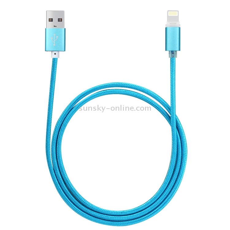 1.2M Woven Style 8pin to USB Data Sync Cable with Double LED Indicator Light for iPhone & iPad & iPod(Blue) 1.2M Woven Style 8pin to USB Data Sync Cable with Double LED Indicator Light for iPhone & iPad & iPod(Blue)
