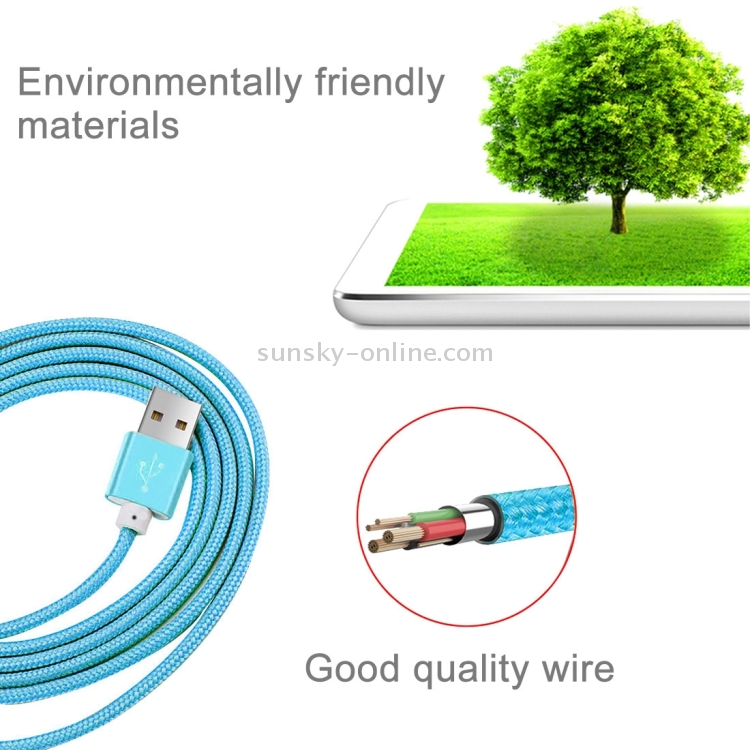 1.2M Woven Style 8pin to USB Data Sync Cable with Double LED Indicator Light for iPhone & iPad & iPod(Blue) 1.2M Woven Style 8pin to USB Data Sync Cable with Double LED Indicator Light for iPhone & iPad & iPod(Blue)