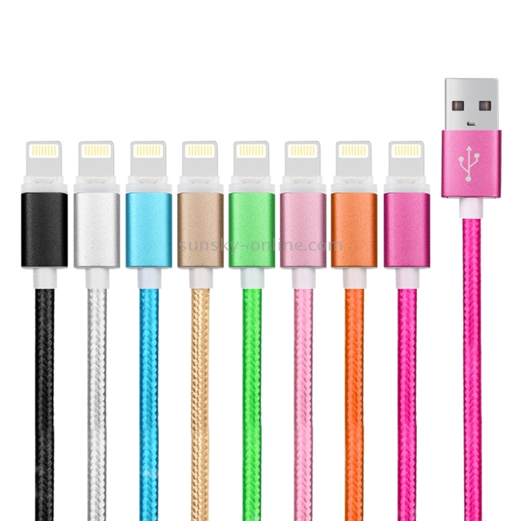 8 PCS 1m Woven Style Metal Head 8 Pin to USB 2.0 Data / Charger Cable Kit with Light 8 PCS 1m Woven Style Metal Head 8 Pin to USB 2.0 Data / Charger Cable Kit with Light