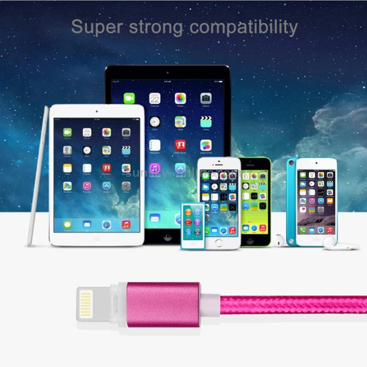 8 PCS 1m Woven Style Metal Head 8 Pin to USB 2.0 Data / Charger Cable Kit with Light 8 PCS 1m Woven Style Metal Head 8 Pin to USB 2.0 Data / Charger Cable Kit with Light