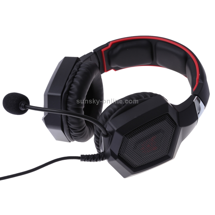 ONIKUMA K8 - Auriculares para juegos con micrófono y luces LED, estéreo y envolvente, para colocar sobre las orejas, color rojo - 1