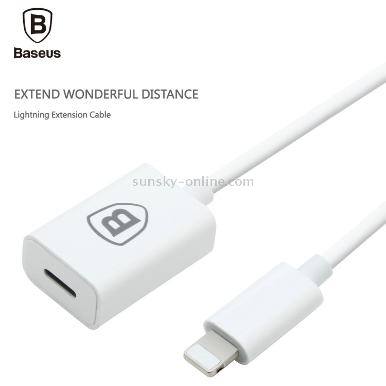Baseus 8 Pin Male to Female Extension Cable with Charging & Data Transmission,Length: 1M(White) Baseus 8 Pin Male to Female Extension Cable with Charging & Data Transmission,Length: 1M(White)