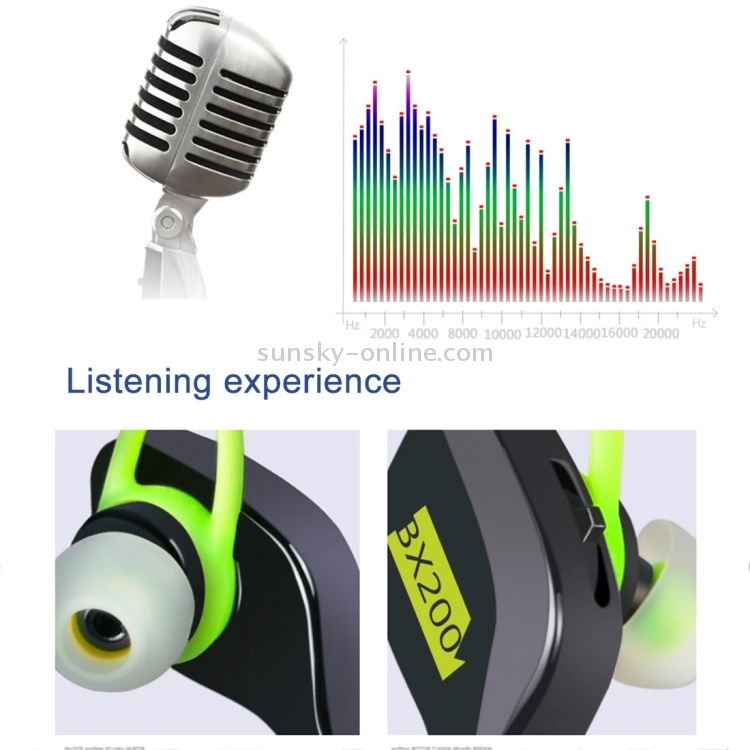 BX200 Sport Beat Stereo Wireless Sports Bluetooth 4.1 Wired Control Earbud Earphone In-ear Headphone with Microphone & Shortcut Keys Photographing & Chinese / English Voice Announcements & 2 Devices Connecting Synchronously & Earphone Battery Display on I BX200 Sport Beat Stereo Wireless Sports Bluetooth 4.1 Wired Control Earbud Earphone In-ear Headphone with Microphone & Shortcut Keys Photographing & Chinese / English Voice Announcements & 2 Devices Connecting Synchronously & Earphone Battery Display on I