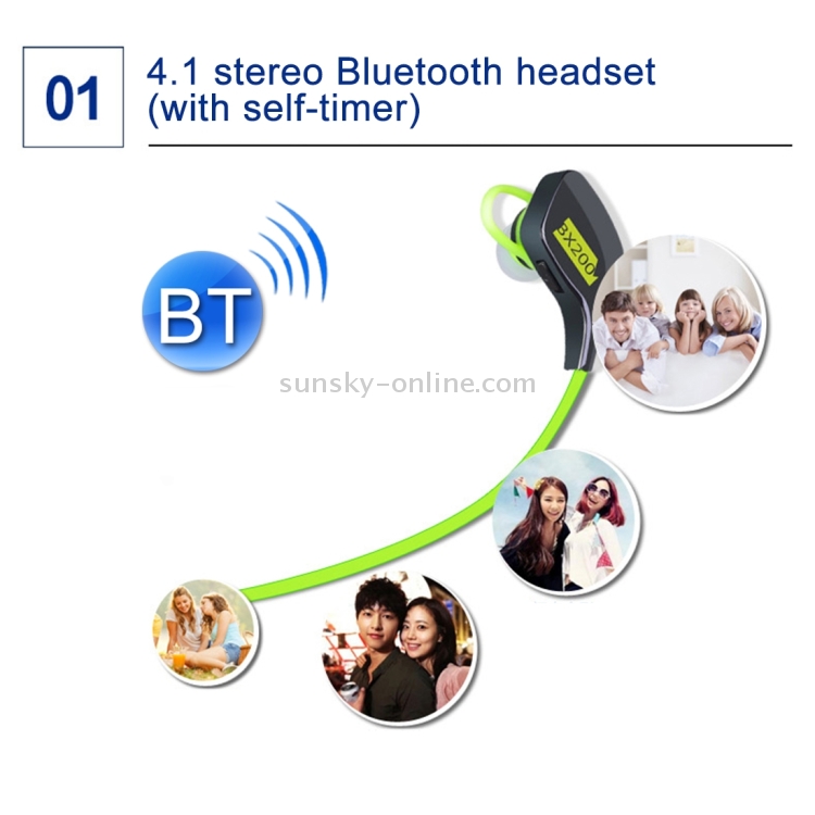 BX200 Sport Beat Stereo Wireless Sports Bluetooth 4.1 Wired Control Earbud Earphone In-ear Headphone with Microphone & Shortcut Keys Photographing & Chinese / English Voice Announcements & 2 Devices Connecting Synchronously & Earphone Battery Display on I BX200 Sport Beat Stereo Wireless Sports Bluetooth 4.1 Wired Control Earbud Earphone In-ear Headphone with Microphone & Shortcut Keys Photographing & Chinese / English Voice Announcements & 2 Devices Connecting Synchronously & Earphone Battery Display on I