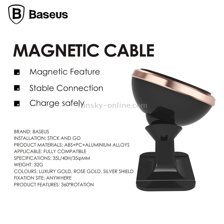 Baseus 360 Degree Rotatable Universal Magnetic Mount Holder with Sticker for iPhone, Galaxy, Huawei, Xiaomi, LG, HTC and Other Smart Phones(Silver) Baseus 360 Degree Rotatable Universal Magnetic Mount Holder with Sticker for iPhone, Galaxy, Huawei, Xiaomi, LG, HTC and Other Smart Phones(Silver)