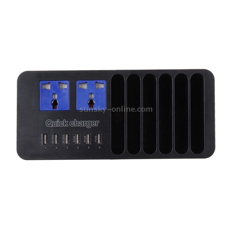 5 Smart USB Ports + 1 Quick Charger 2.0 Port + 6 Charger Stand Holder + 2 Extension Socket Power 5 Smart USB Ports + 1 Quick Charger 2.0 Port + 6 Charger Stand Holder + 2 Extension Socket Power