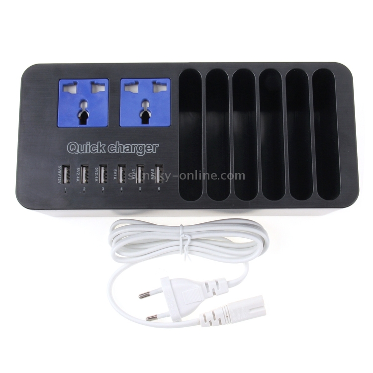 5 Smart USB Ports + 1 Quick Charger 2.0 Port + 6 Charger Stand Holder + 2 Extension Socket Power 5 Smart USB Ports + 1 Quick Charger 2.0 Port + 6 Charger Stand Holder + 2 Extension Socket Power