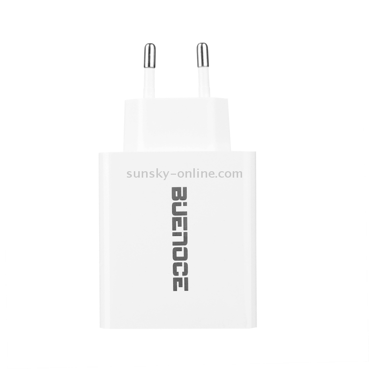 BUENOCE 30W 6A Dual Port Quick Charge 3.0 Wall Charger, EU Plug BUENOCE 30W 6A Dual Port Quick Charge 3.0 Wall Charger, EU Plug