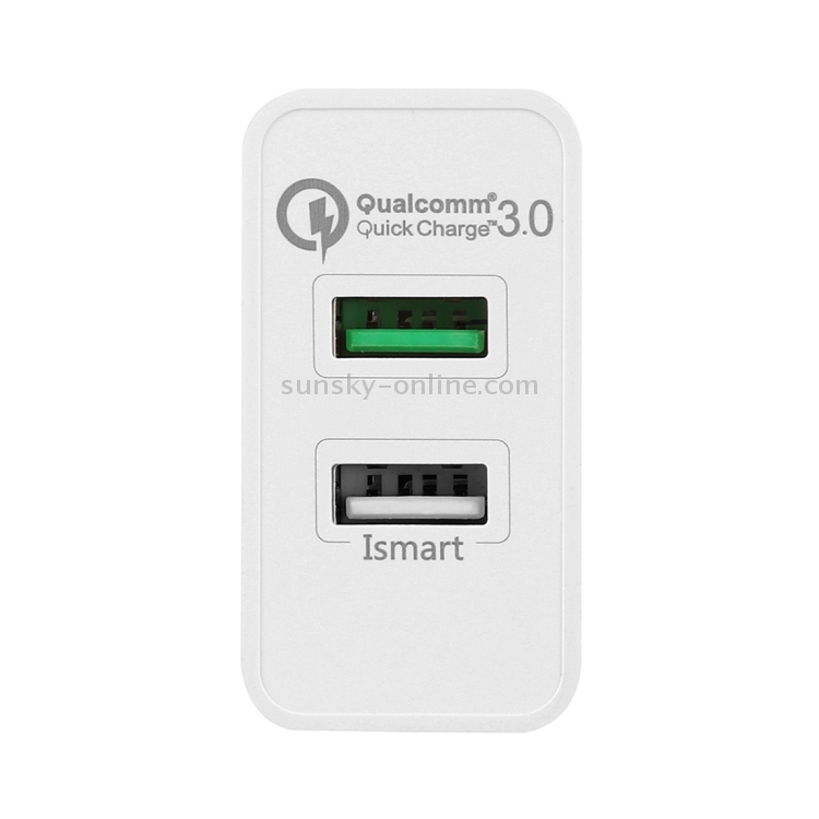 BUENOCE 30W 6A Dual Port Quick Charge 3.0 Wall Charger, EU Plug BUENOCE 30W 6A Dual Port Quick Charge 3.0 Wall Charger, EU Plug