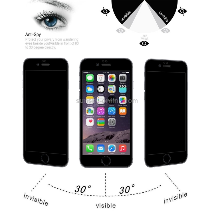 0.26mm 9H 3D Highly Transparent Privacy Anti-glare Tempered Glass Film for iPhone 6 Plus & 6s Plus(Black) 0.26mm 9H 3D Highly Transparent Privacy Anti-glare Tempered Glass Film for iPhone 6 Plus & 6s Plus(Black)