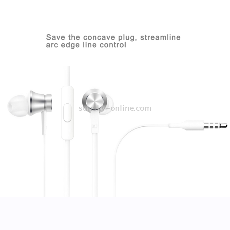 Original Xiaomi HSEJ02JY Basic Edition Piston In-Ear Stereo Bass Earphone With Remote and Mic(Silver)
