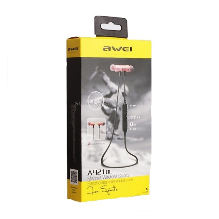 AWEI A921BL Wireless Sport Magnetic Bluetooth Earphone with Wire Control + Mic(Black) AWEI A921BL Wireless Sport Magnetic Bluetooth Earphone with Wire Control + Mic(Black)