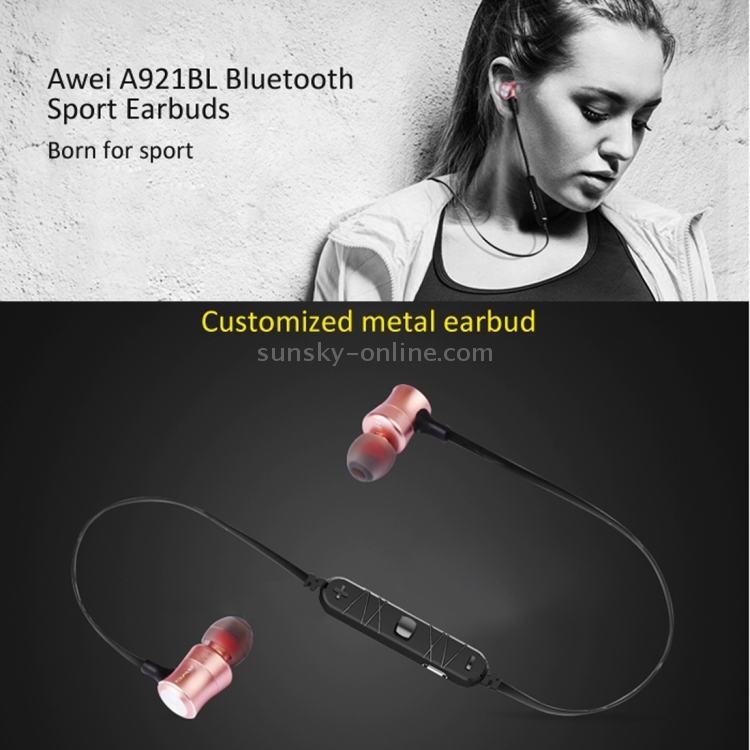AWEI A921BL Wireless Sport Magnetic Bluetooth Earphone with Wire Control + Mic(Black) AWEI A921BL Wireless Sport Magnetic Bluetooth Earphone with Wire Control + Mic(Black)