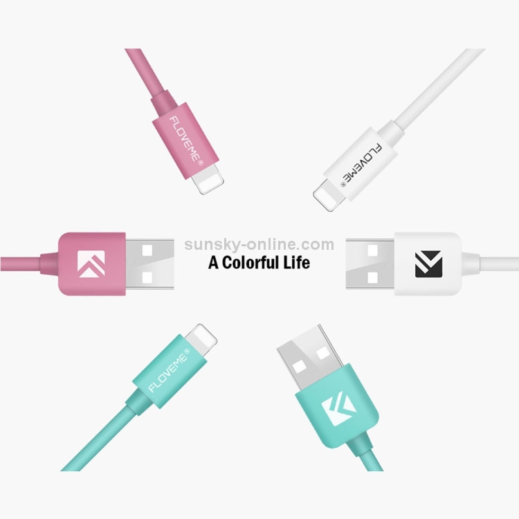 FLOVEME 2.1A 1m USB to 8 Pin Data Sync Charging Cable, Crystal Box Packing FLOVEME 2.1A 1m USB to 8 Pin Data Sync Charging Cable, Crystal Box Packing