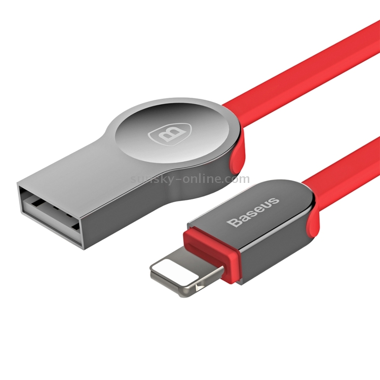 Baseus 1m 2A Keyble Flat Style 8 Pin to USB 2.0 Zinc Alloy + TPE Data Sync Charging Cable Baseus 1m 2A Keyble Flat Style 8 Pin to USB 2.0 Zinc Alloy + TPE Data Sync Charging Cable