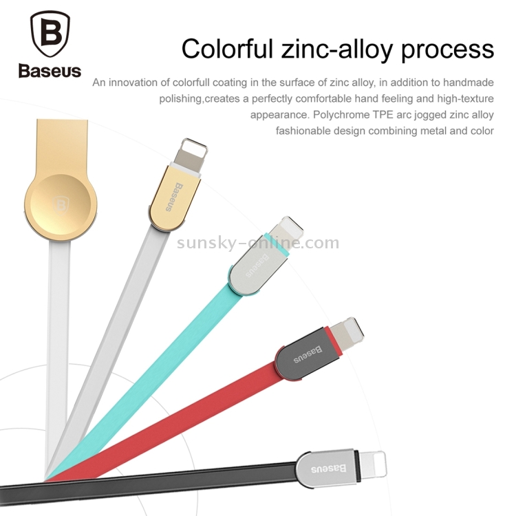 Baseus 1m 2A Keyble Flat Style 8 Pin to USB 2.0 Zinc Alloy + TPE Data Sync Charging Cable Baseus 1m 2A Keyble Flat Style 8 Pin to USB 2.0 Zinc Alloy + TPE Data Sync Charging Cable