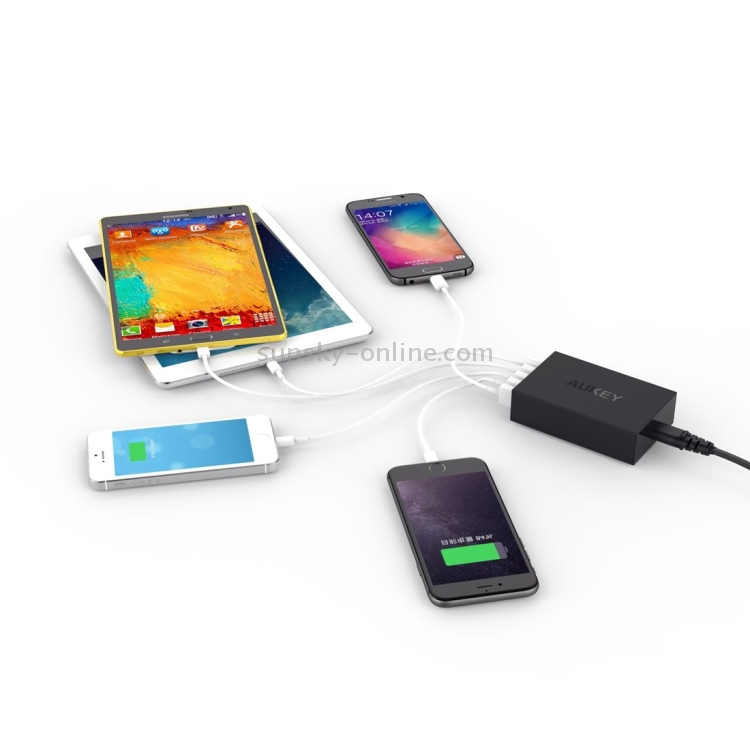 AUKEY PA-T1 5 Ports Quick Charge 2.0 Desktop USB Charger, EU/US Plug AUKEY PA-T1 5 Ports Quick Charge 2.0 Desktop USB Charger, EU/US Plug