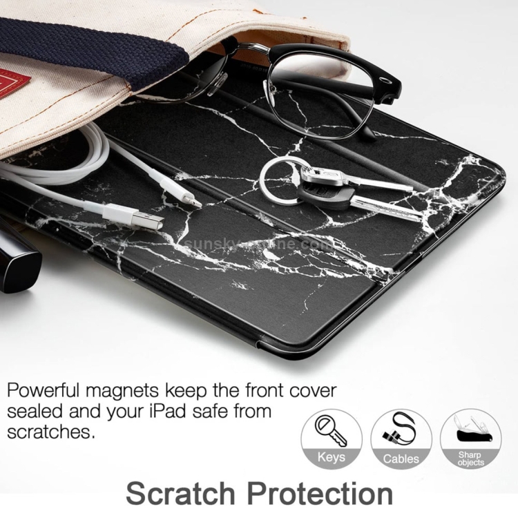 ESR Marble Series Three-folding Magnetic Leather Case for iPad 9.7 (2018) / (2017), with Sleep / Wake-up Function(Black) ESR Marble Series Three-folding Magnetic Leather Case for iPad 9.7 (2018) / (2017), with Sleep / Wake-up Function(Black)