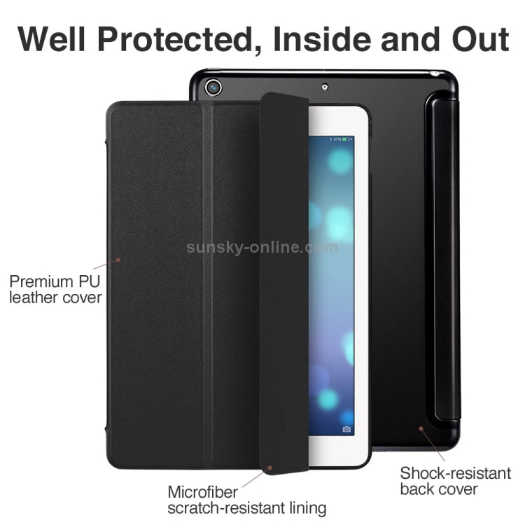 ESR Yippee Color Series Three-folding Magnetic Leather Case for iPad 9.7 (2018) / (2017), with Sleep / Wake-up Function(Black) ESR Yippee Color Series Three-folding Magnetic Leather Case for iPad 9.7 (2018) / (2017), with Sleep / Wake-up Function(Black)