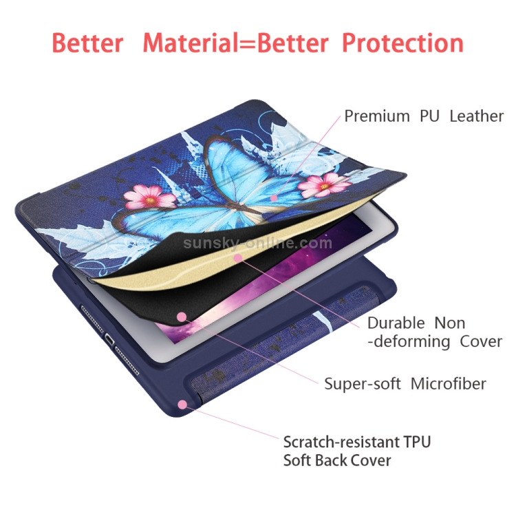 Butterflies Pattern Horizontal Flip PU Leather Case for iPad 9.7 (2018) & (2017) / Air 2 / Air, with Three-folding Holder & Honeycomb TPU Cover Butterflies Pattern Horizontal Flip PU Leather Case for iPad 9.7 (2018) & (2017) / Air 2 / Air, with Three-folding Holder & Honeycomb TPU Cover