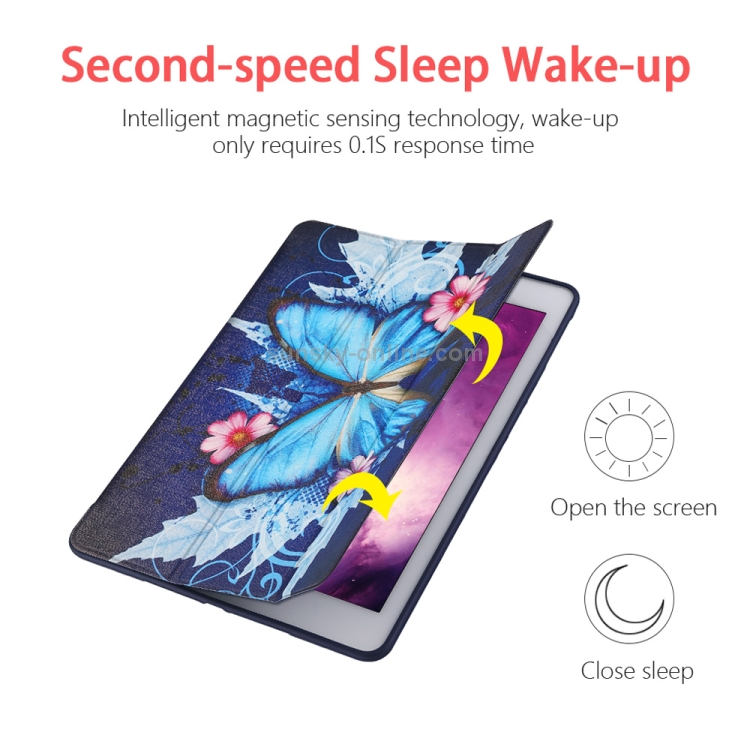 Butterflies Pattern Horizontal Flip PU Leather Case for iPad 9.7 (2018) & (2017) / Air 2 / Air, with Three-folding Holder & Honeycomb TPU Cover Butterflies Pattern Horizontal Flip PU Leather Case for iPad 9.7 (2018) & (2017) / Air 2 / Air, with Three-folding Holder & Honeycomb TPU Cover