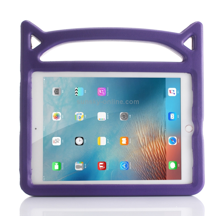 For iPad 9.7 (2018) & iPad 9.7 (2017) & iPad Air & iPad Air 2 Universal Cat Ear Shaped EVA Bumper Protective Case with Handle & Holder(Purple) For iPad 9.7 (2018) & iPad 9.7 (2017) & iPad Air & iPad Air 2 Universal Cat Ear Shaped EVA Bumper Protective Case with Handle & Holder(Purple)