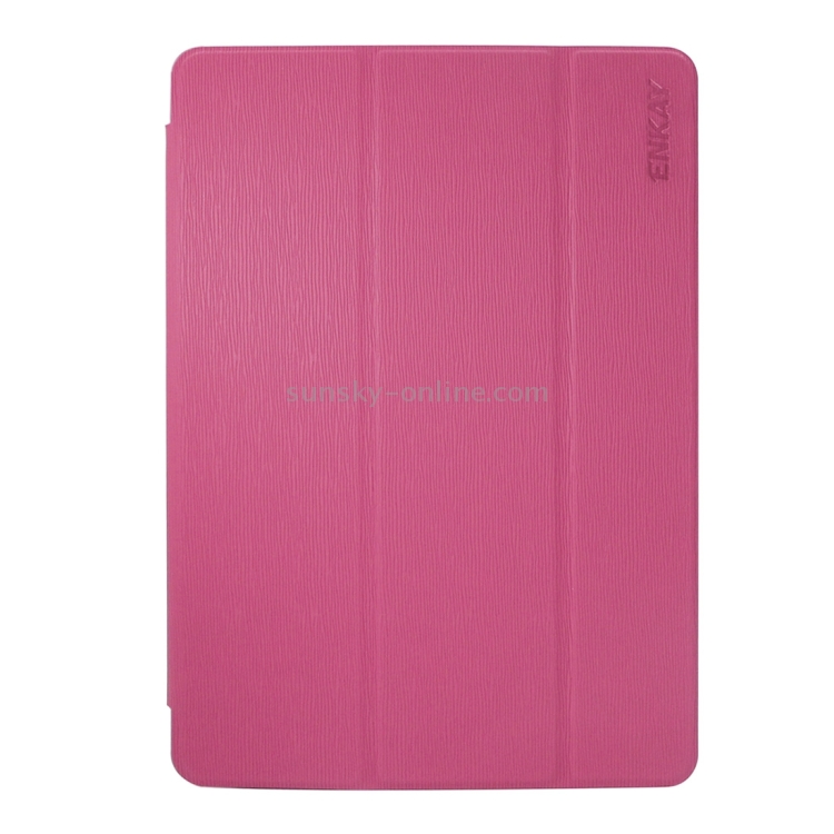 ENKAY for iPad 2017 Toothpick Texture+Plastic Bottom Case Horizontal Flip Leather Case with Holder & Sleep / Wake-up Function(Magenta) ENKAY for iPad 2017 Toothpick Texture+Plastic Bottom Case Horizontal Flip Leather Case with Holder & Sleep / Wake-up Function(Magenta)