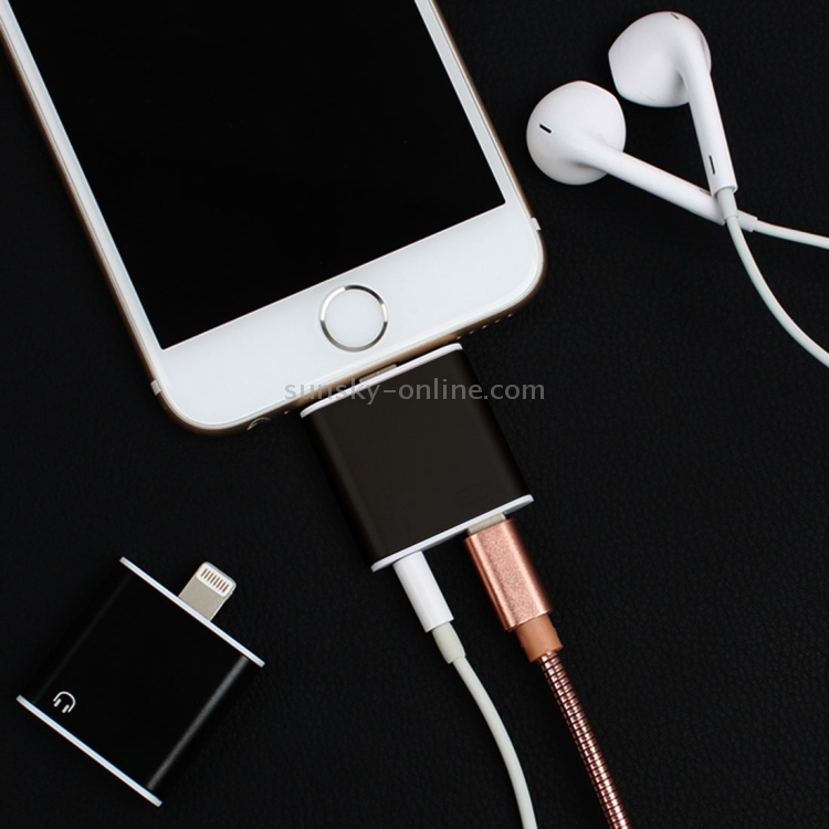 Aluminum Shell 8 Pin to 3.5mm Jack Audio & 8 Pin Charger Adapter Aluminum Shell 8 Pin to 3.5mm Jack Audio & 8 Pin Charger Adapter
