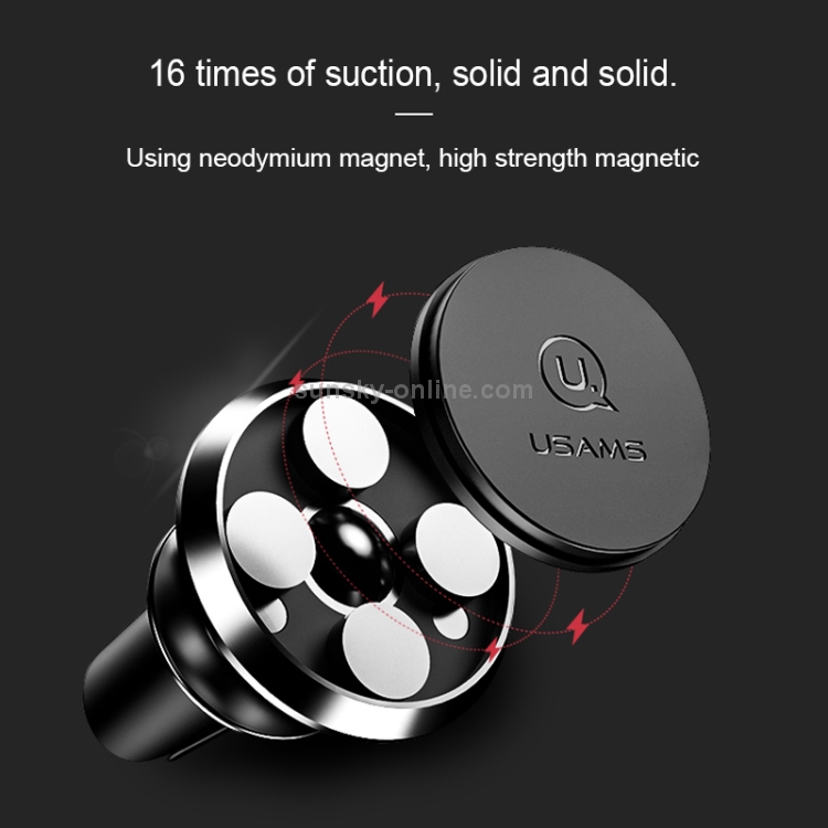 USAMS US-ZJ022 Rotatable Universal Car Air Vent Magnetic Phone Holder Stand Mount USAMS US-ZJ022 Rotatable Universal Car Air Vent Magnetic Phone Holder Stand Mount