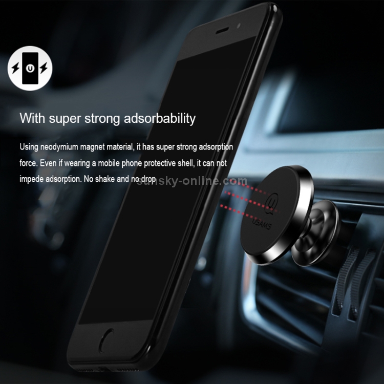 USAMS US-ZJ022 Rotatable Universal Car Air Vent Magnetic Phone Holder Stand Mount USAMS US-ZJ022 Rotatable Universal Car Air Vent Magnetic Phone Holder Stand Mount