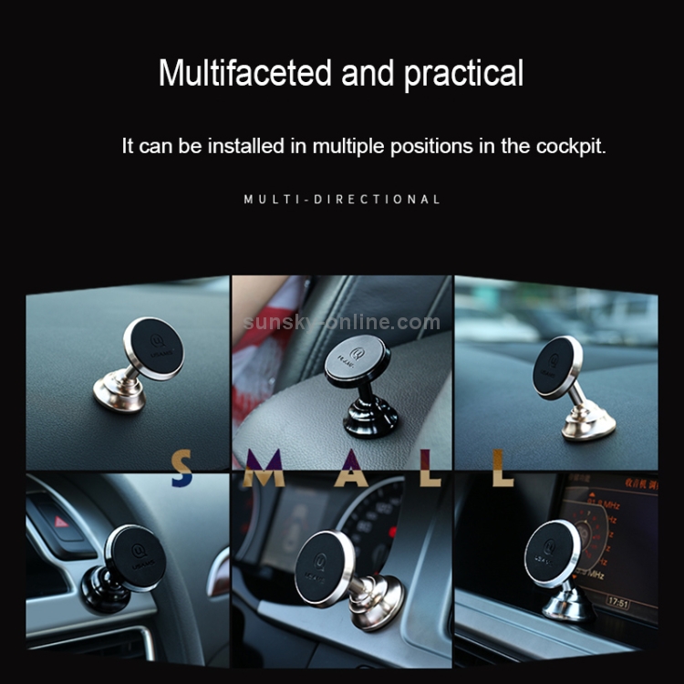 USAMS US-ZJ023 Rotatable Universal Car Dashboard Magnetic Phone Holder Stand Mount USAMS US-ZJ023 Rotatable Universal Car Dashboard Magnetic Phone Holder Stand Mount