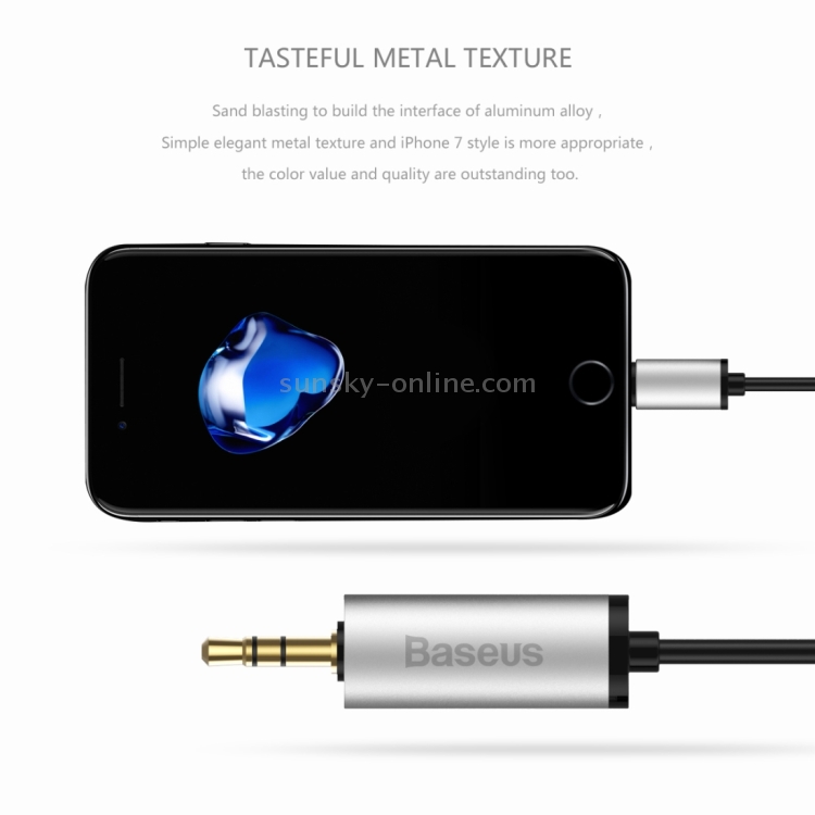 Baseus for iPhone 7 & 7 Plus Enjoy Series 2m 8 Pin Male to 3.5mm Male Audio Cable, Not Support iOS 10.3.1 or Above Mobile Phones(Silver) Baseus for iPhone 7 & 7 Plus Enjoy Series 2m 8 Pin Male to 3.5mm Male Audio Cable, Not Support iOS 10.3.1 or Above Mobile Phones(Silver)