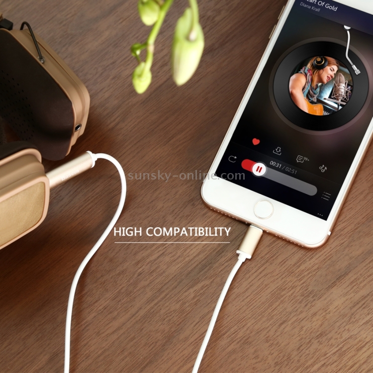Baseus for iPhone 7 & 7 Plus Enjoy Series 2m 8 Pin Male to 3.5mm Male Audio Cable, Not Support iOS 10.3.1 or Above Mobile Phones(Silver) Baseus for iPhone 7 & 7 Plus Enjoy Series 2m 8 Pin Male to 3.5mm Male Audio Cable, Not Support iOS 10.3.1 or Above Mobile Phones(Silver)