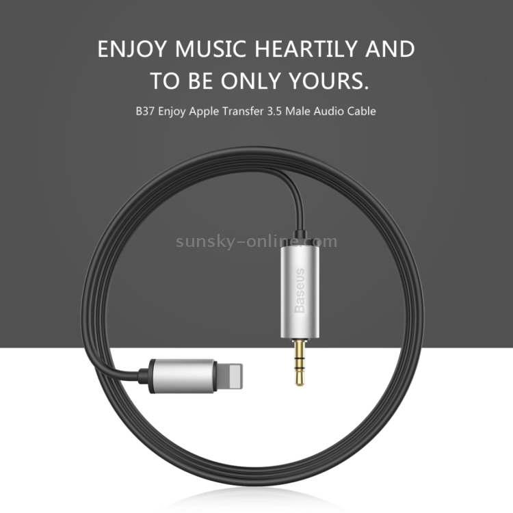 Baseus for iPhone 7 & 7 Plus Enjoy Series 2m 8 Pin Male to 3.5mm Male Audio Cable, Not Support iOS 10.3.1 or Above Mobile Phones(Silver) Baseus for iPhone 7 & 7 Plus Enjoy Series 2m 8 Pin Male to 3.5mm Male Audio Cable, Not Support iOS 10.3.1 or Above Mobile Phones(Silver)