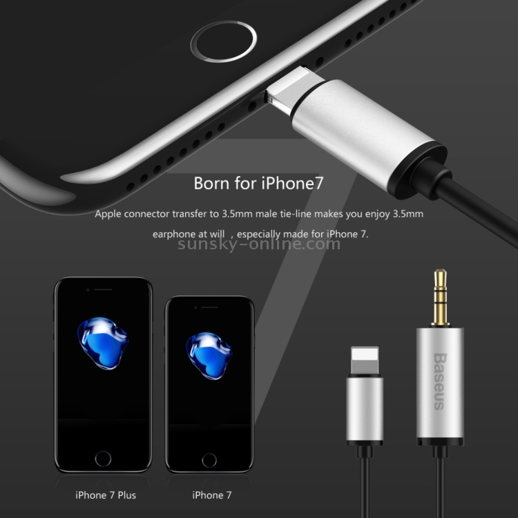 Baseus for iPhone 7 & 7 Plus Enjoy Series 2m 8 Pin Male to 3.5mm Male Audio Cable, Not Support iOS 10.3.1 or Above Mobile Phones(Silver) Baseus for iPhone 7 & 7 Plus Enjoy Series 2m 8 Pin Male to 3.5mm Male Audio Cable, Not Support iOS 10.3.1 or Above Mobile Phones(Silver)