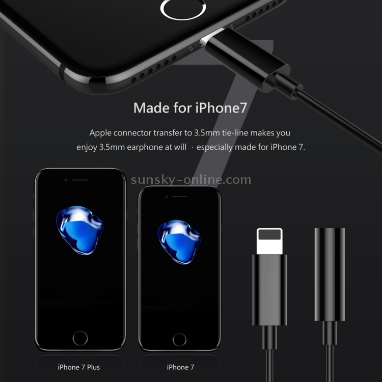 Baseus for iPhone 7 & 7 Plus PC Material 8 Pin Male to 3.5mm Female Audio Adapter Cable, Not Support iOS 10.3.1 or Above Mobile Phones(Black) Baseus for iPhone 7 & 7 Plus PC Material 8 Pin Male to 3.5mm Female Audio Adapter Cable, Not Support iOS 10.3.1 or Above Mobile Phones(Black)