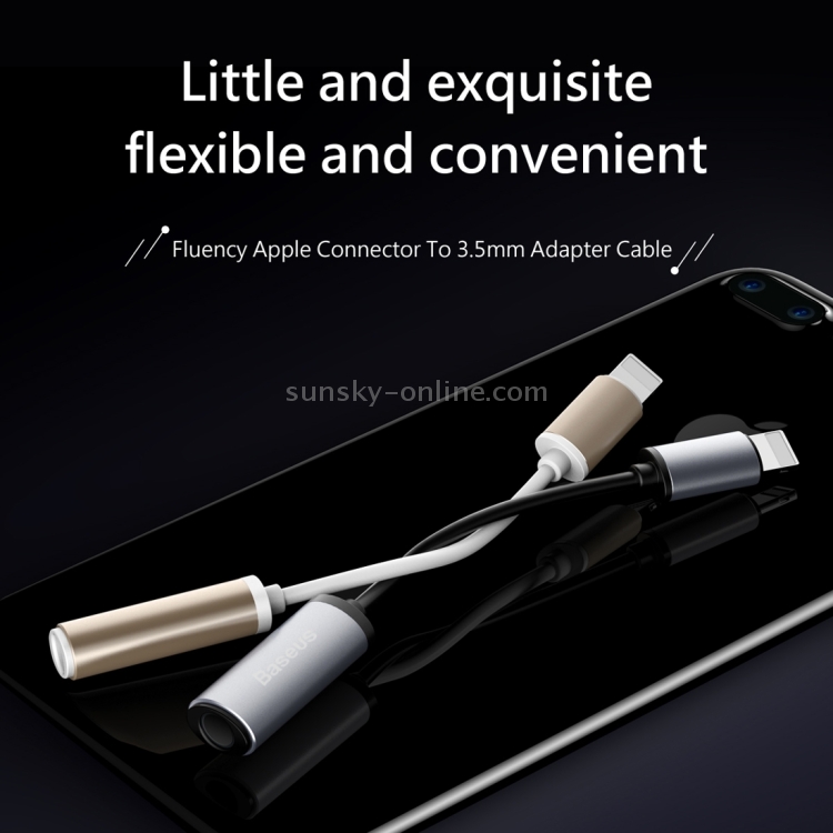 Baseus for iPhone 7 & 7 Plus Aluminium Alloy Material 8 Pin Male to 3.5mm Female Audio Adapter Cable, Not Support iOS 10.3.1 or Above Mobile Phones(Silver) Baseus for iPhone 7 & 7 Plus Aluminium Alloy Material 8 Pin Male to 3.5mm Female Audio Adapter Cable, Not Support iOS 10.3.1 or Above Mobile Phones(Silver)