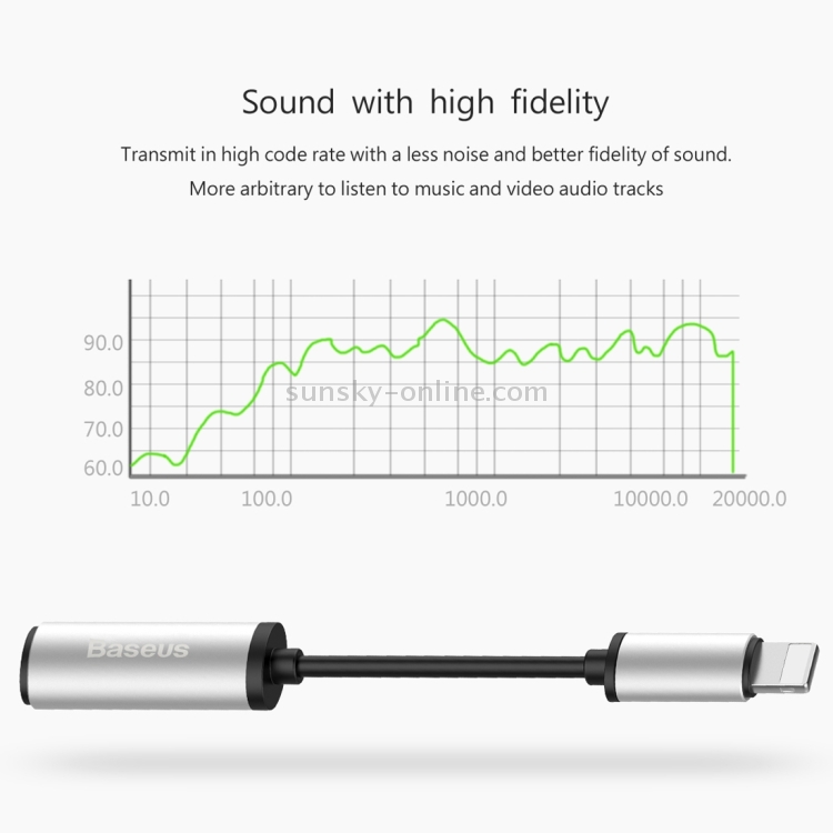 Baseus for iPhone 7 & 7 Plus Aluminium Alloy Material 8 Pin Male to 3.5mm Female Audio Adapter Cable, Not Support iOS 10.3.1 or Above Mobile Phones(Silver) Baseus for iPhone 7 & 7 Plus Aluminium Alloy Material 8 Pin Male to 3.5mm Female Audio Adapter Cable, Not Support iOS 10.3.1 or Above Mobile Phones(Silver)